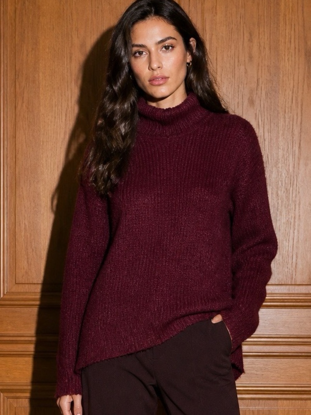 Madewell Wool Alpaca Blend Pullover Burgundy Sweater Size XS
